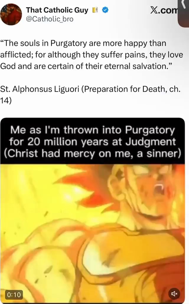 That Catholic Guy @ X.co @Catholic bro "The souls in Purgatory are more ...