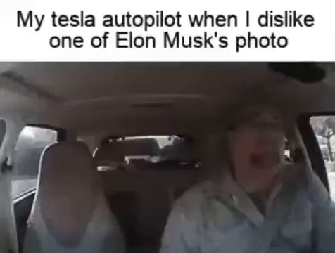 My tesla autopilot when I dislike one of Elon Musk's photo - iFunny