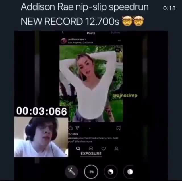 Addison Rae nip-slip speedrun NEW RECORD 12.700s Posts *@ajnosimp - )