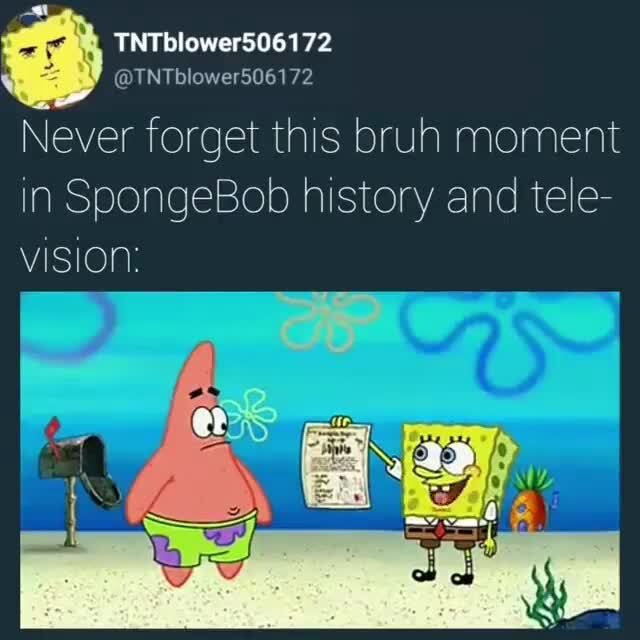 Never forget this bruh moment in SpongeBob history and tele- vision ...