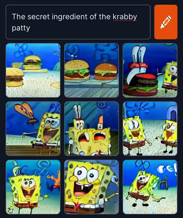 The secret ingredient of the krabby patty al - iFunny