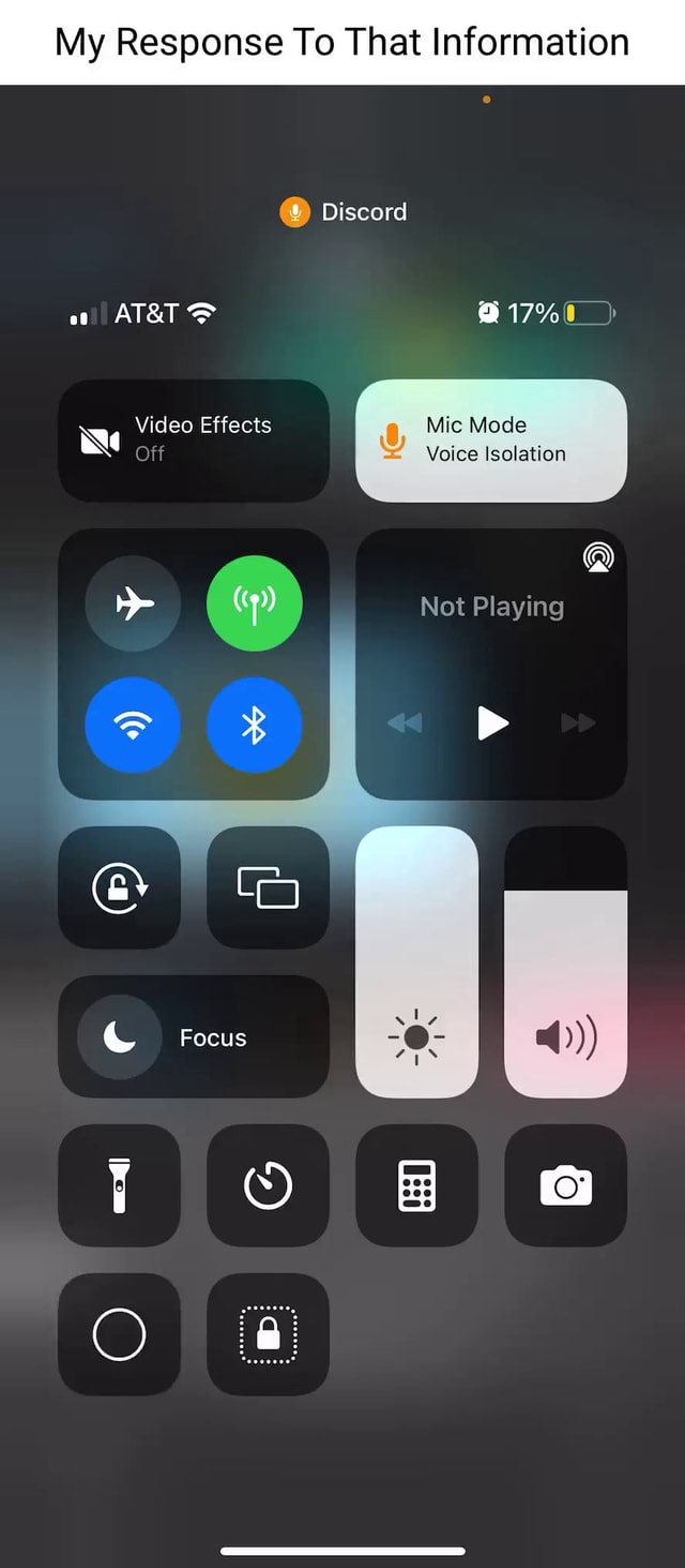 My Response To That Information Discord Video Effects Mic Mode Off