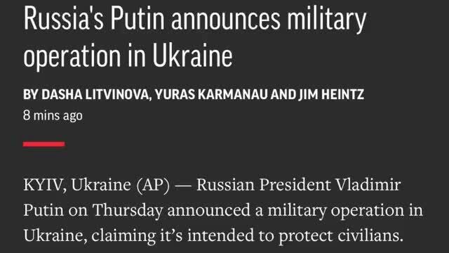 Russia's Putin Announces Military Operation In Ukraine BY DASHA ...