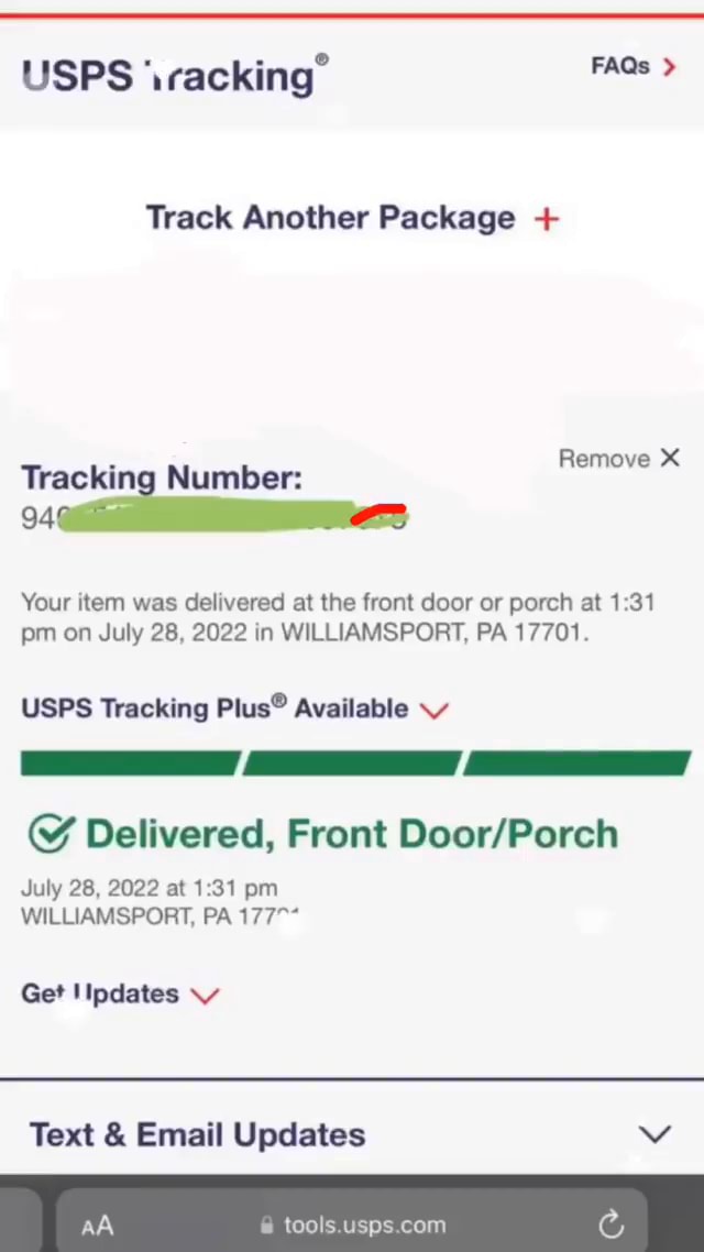 Usps 'racking' Track Another Package + Remove X Tracking Number: Your 