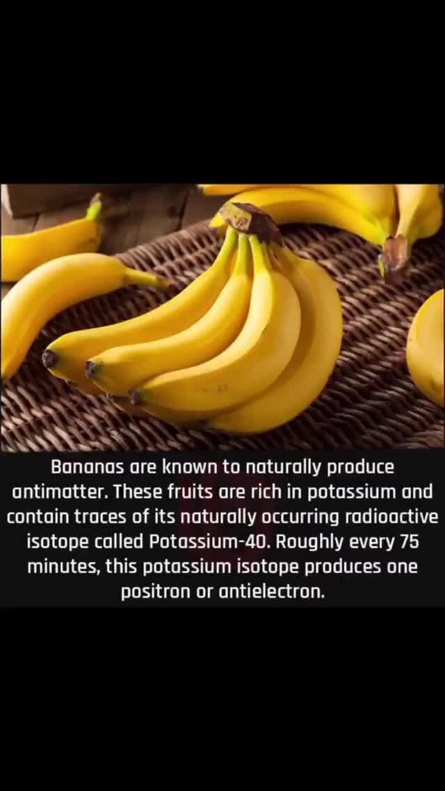 WS SN Bananas are known to naturally produce antimatter. These fruits