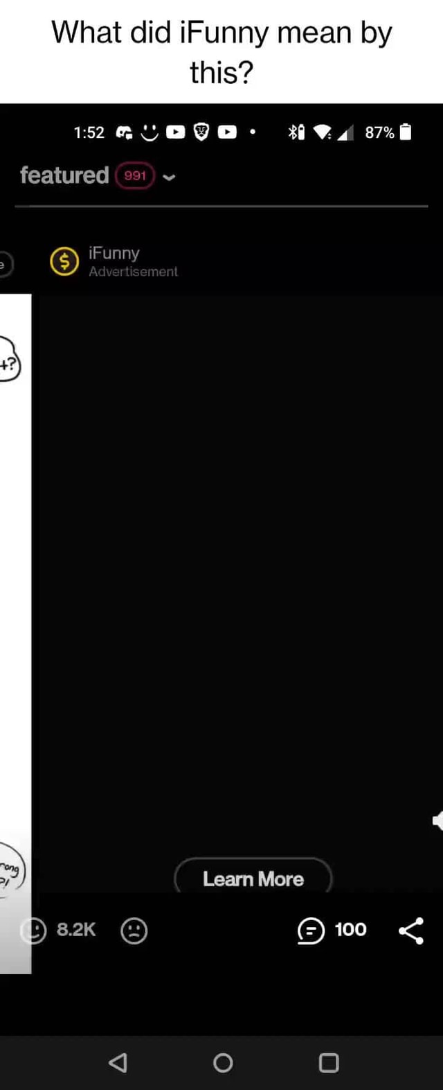 What did iFunny mean by this? 1528 U0800 4 I featured SS) iFunny Learn