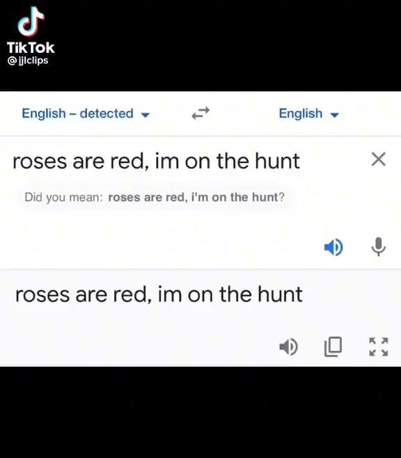 TikTok ijlclips English detected English roses are red, im on the