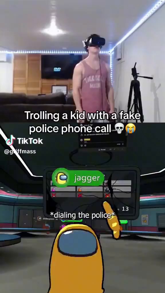 Trolling a kid with a fake police phone call TikTok "dialing the police
