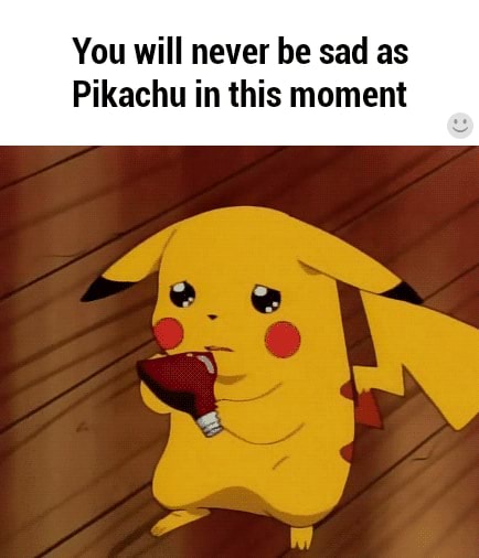 You will never be sad as Pikachu in this moment - )