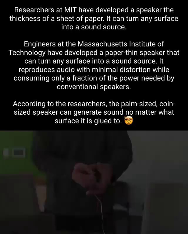 Researchers at MIT have developed a speaker the thickness of a sheet of