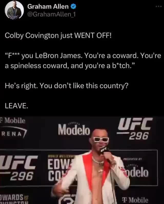 Graham Labran Graham Allen @GrahamAllen1 Colby Covington just WENT OFF!