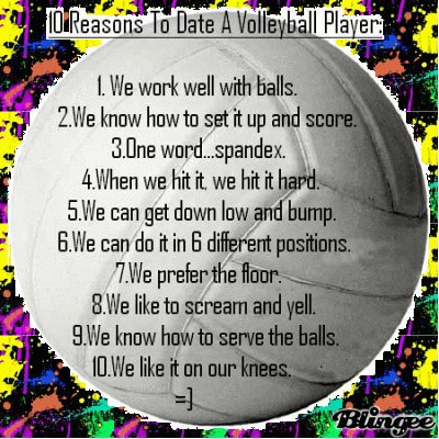 LOiReasons To Date À Volleyball Player: {We work well with balls. 2.We ...