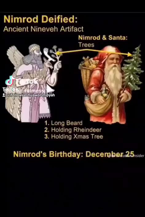 Nimrod Deified: Ancient Nineveh Artifact Nimrod & Santa: Trees 1. Long ...