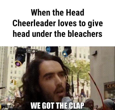 When the Head Cheerleader loves to give head under the bleachers - iFunny
