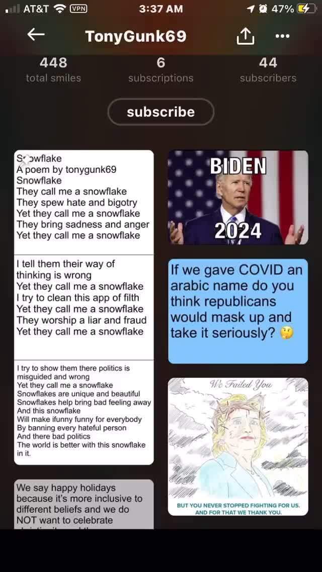 Biggest puss on this app this is the definition of a tiktard AM Tony