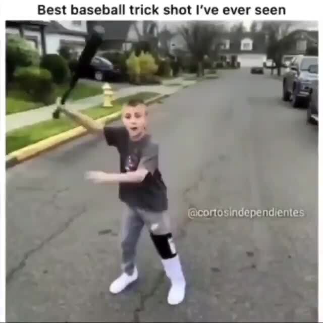 Best baseball trick shot I've ever seen aconosindependientes iFunny