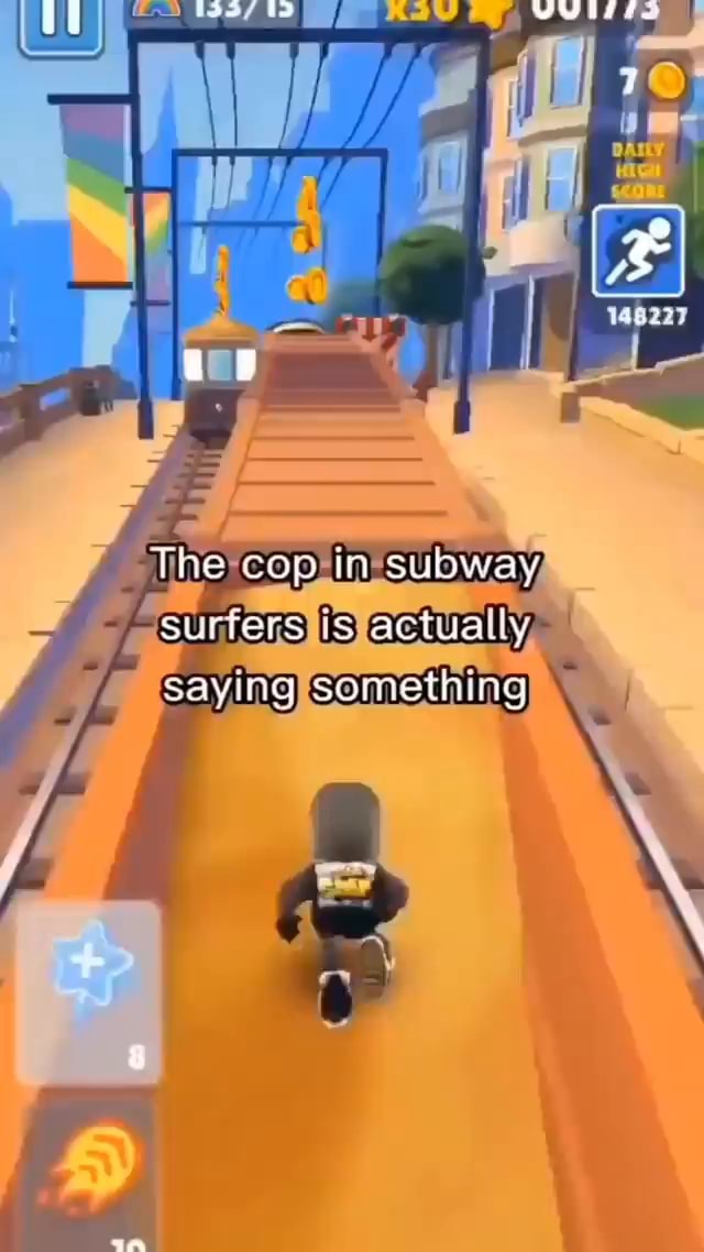 ~ Fo MAP The cop in subway actdacty saying something - )