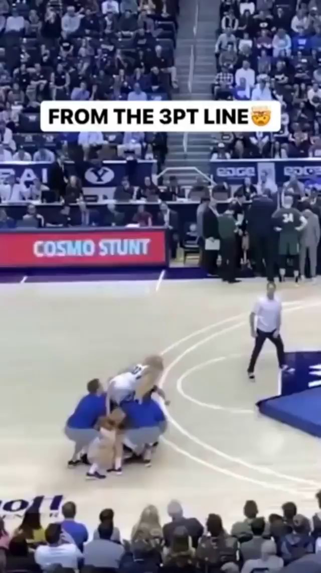 Mascot dunks from the 3 point line . FRO THE SPT LINE Nine iFunny