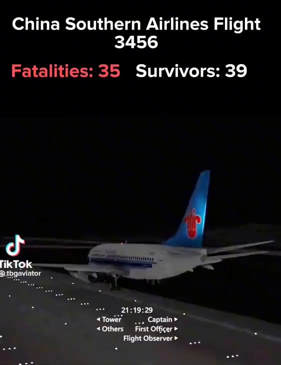 China Southern Airlines Flight 3456 Fatalities 35 Survivors 39 ikTOk