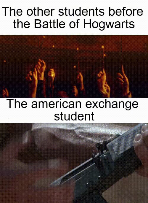 The other students before the Battle of Hogwarts The american exchange