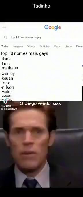 Tadinho Top 10 Nomes Mais Gay Top 10 Nomes Mais Gays Daniel Luis Matheus Wesley Kauan Isac 0915