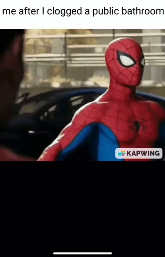 Me after I clogged a public bathroom KAPWING - iFunny
