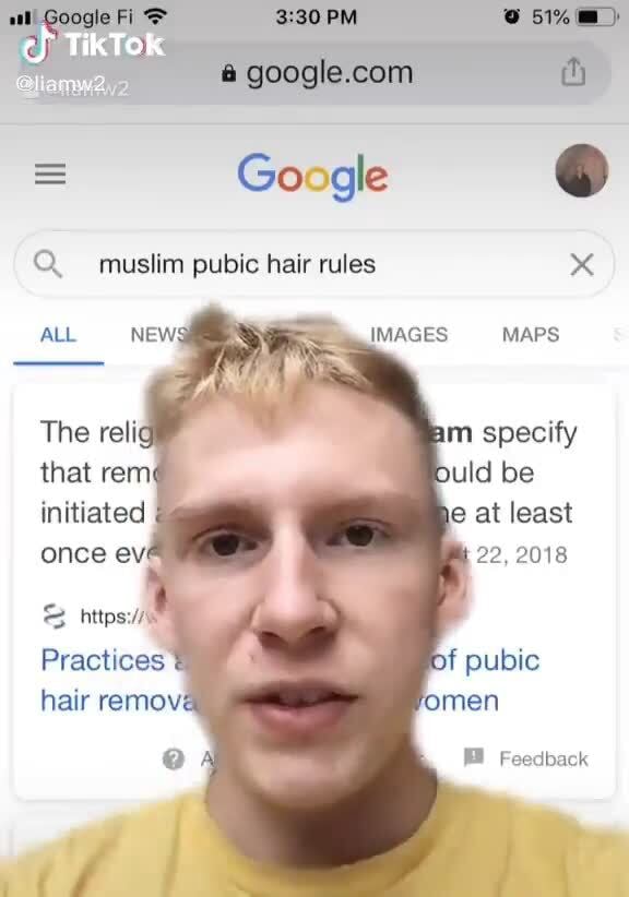 Al gle Fl PM ) = Google G) Q muslim pubic hair rules ALL MAPS The relig