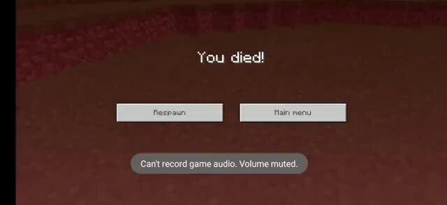 You died! Main menu Can't record game audio. Volume muted. - iFunny