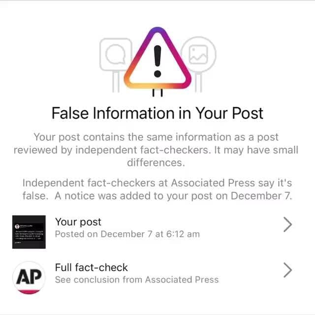 False Information in Your Post Your post contains the same information ...