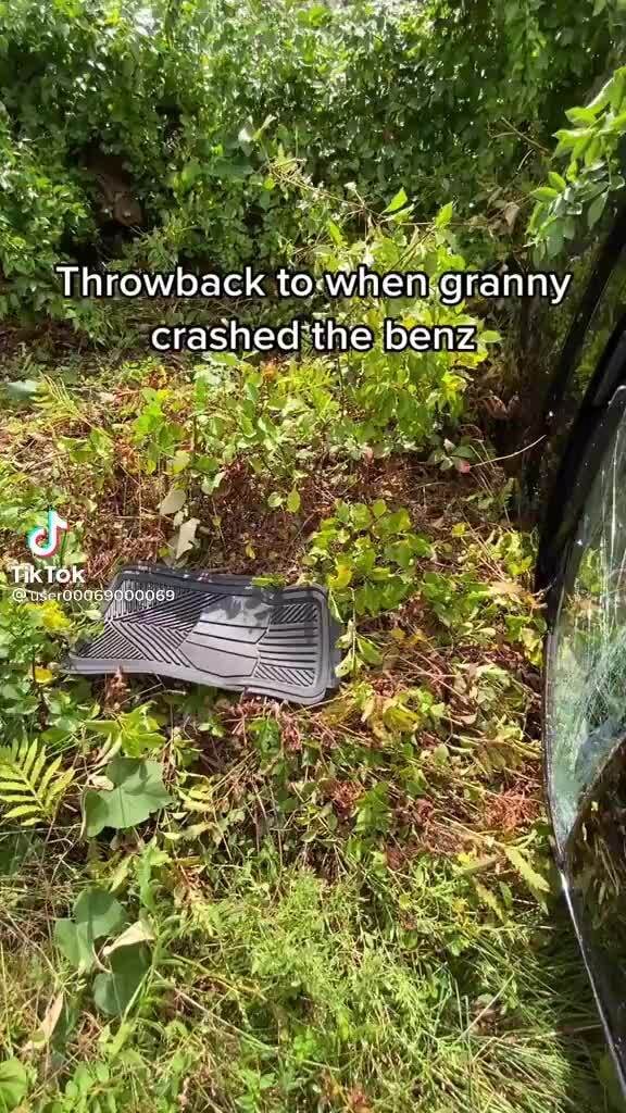 Throwback towhen.granny crashed the benz Tik TOk iFunny
