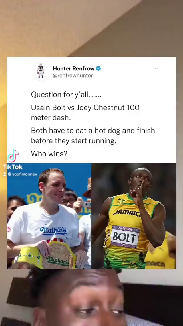 Hunter Renfrow as renfrowhunter Question for y'all....... Usain Bolt