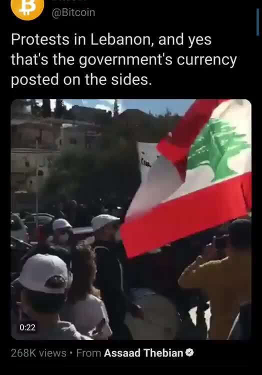 Tweet Bitcoin Bitcoin Protests in Lebanon, and yes that's the