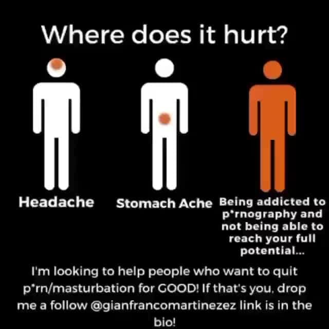 Where does it hurt? Headache Stomach Ache Being addicted to p*rnography