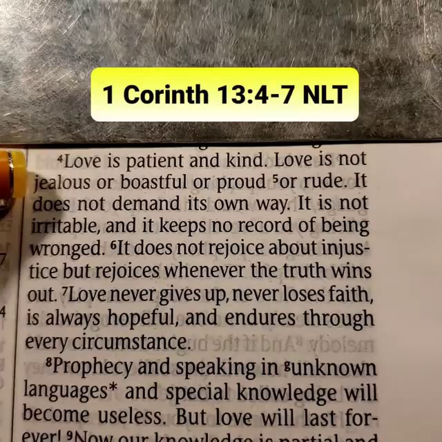 Injus 🔉Sound On For Scripture Reading 1 Corinth NLT 'Love is patient and kind ...