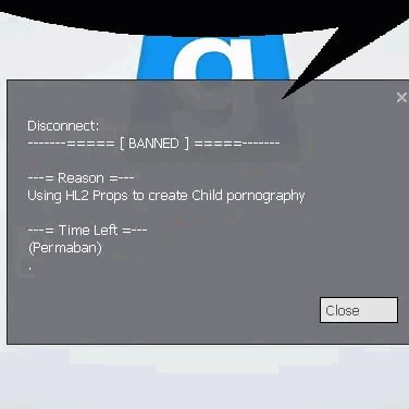 BANNED Disconnect = Reason Using Props to create Child pornography