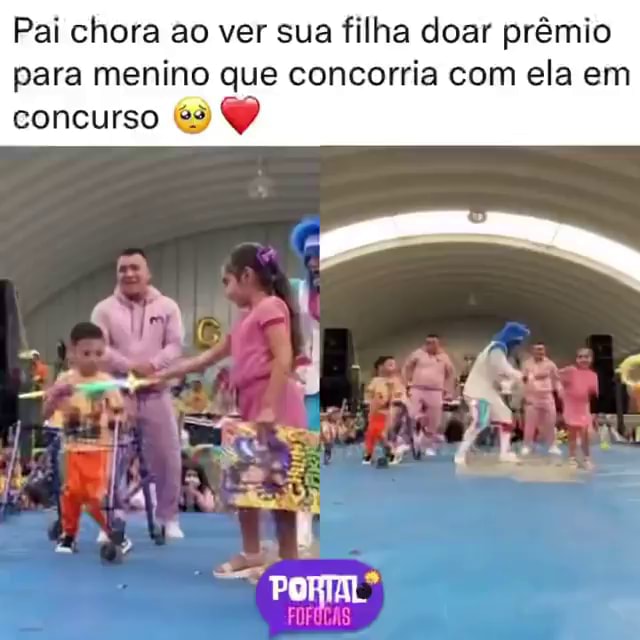 Pai Chora Ao Ver Sua Filha Doar Pr Mio Para Menino Que Concorria Com