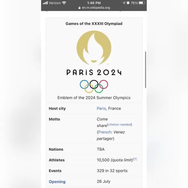 PM Games of the XXXIII Olympiad PARIS 2024 Emblem of the 2024 Summer