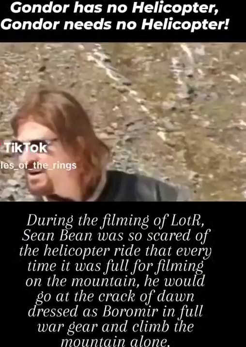 Gondor has no Helicopter, Gondor needs no Helicopter! TiKTOK cings