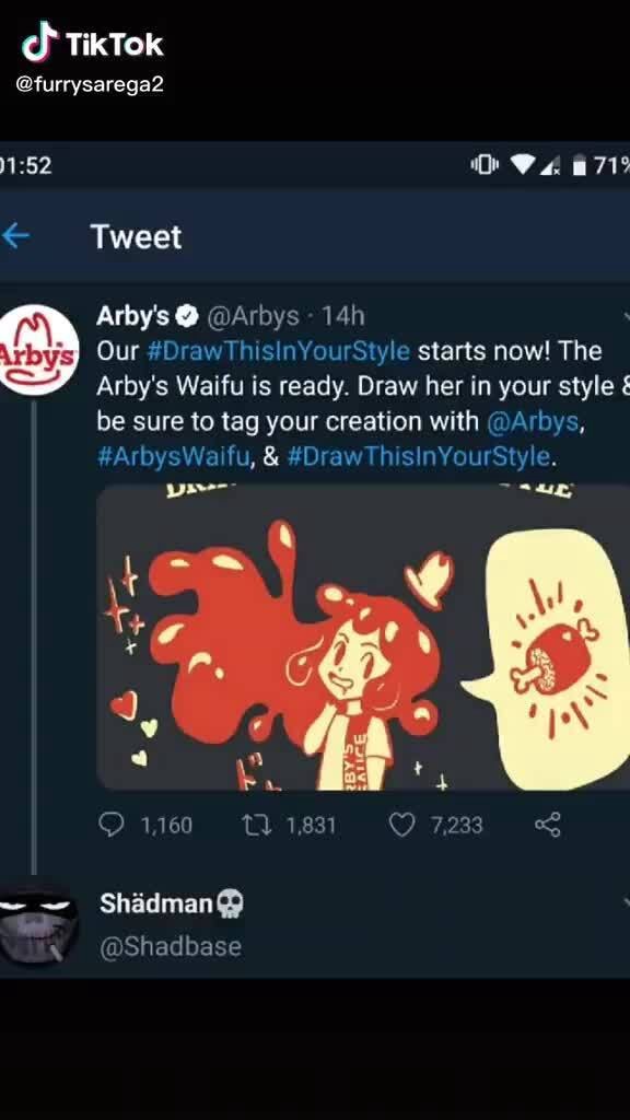 Furrysarega Tweet Arby S Arbys Our Drawthisinyourstyle Starts Now The Arby S Waifu