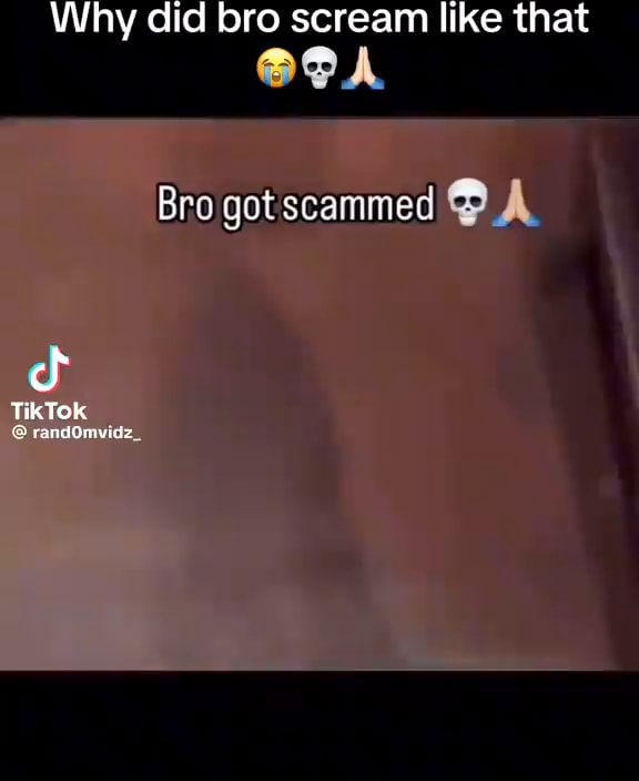Why Did Bro Scream Like That Bro Got Scammed Tik Ifunny