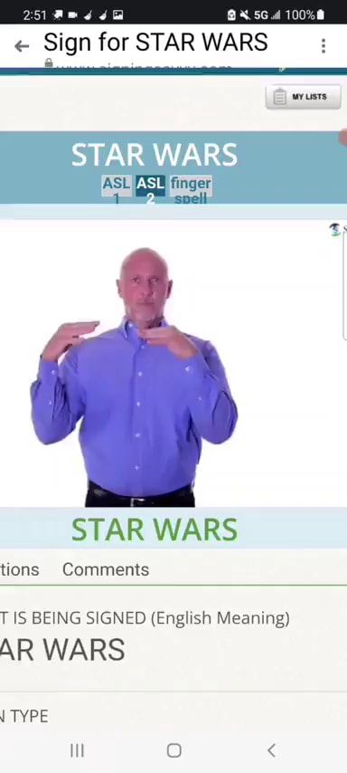 How To Say Star Wars In Sign Language