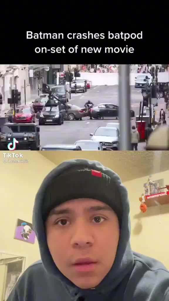 Batman crashes batpod on-set of new movie TikTok Mist - iFunny