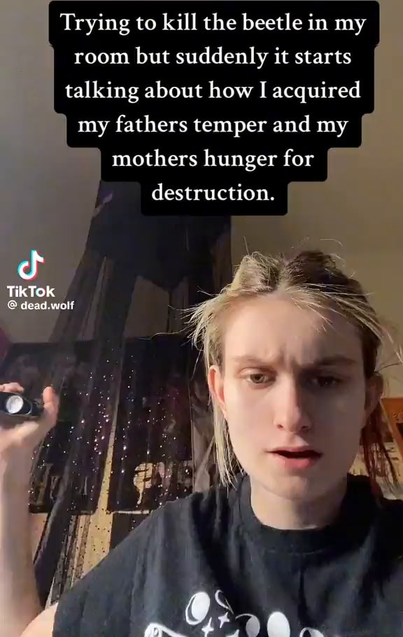 Trying to kill the beetle in my room but suddenly it starts talking