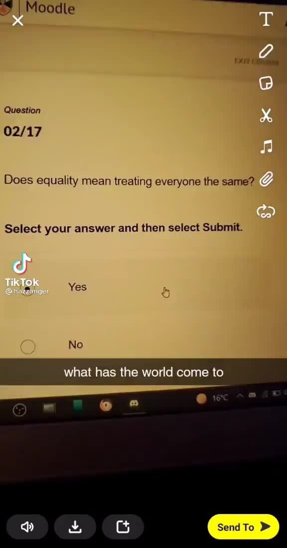 I Moodle Question Does Equality Mean Treating Everyone The Same Select 