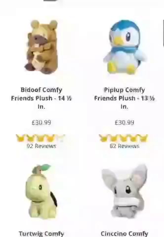 Shops Bidoof Comfy Friends Pokemon Plush