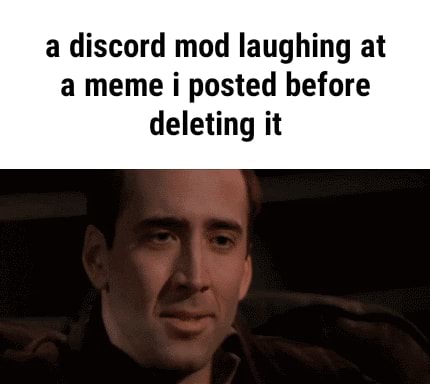 A discord mod laughing at a meme i posted before deleting it - iFunny