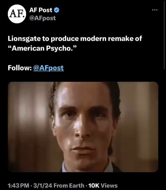 AF Post @ @AFpost Lionsgate to produce modern remake of "American ...