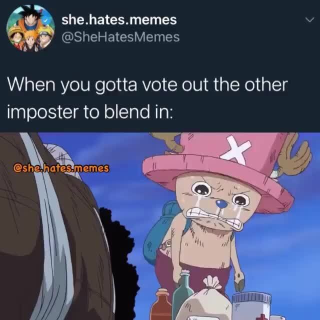 She memes SheHatesMemes When you gotta vote out the other imposter to blend in iFunny