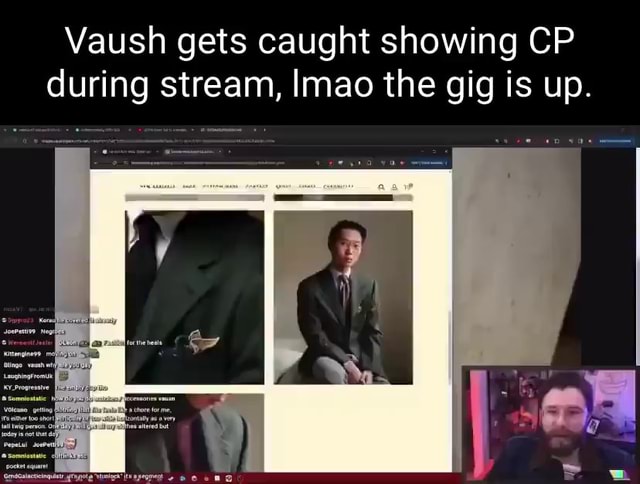 Vaush gets caught showing CP du ing stream, Imao the gig is up. - iFunny