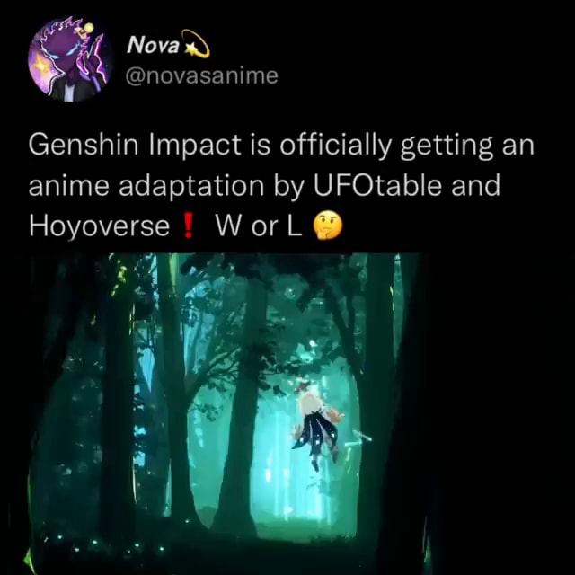 @novasanime Genshin Impact is officially getting an anime adaptation by